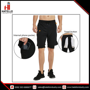 OEM & ODM Formal Solid Canvas Mens Cotton <b>Running</b> Shorts Quick Dry Fitness Gym Sport Workout Shorts - Product Image 4