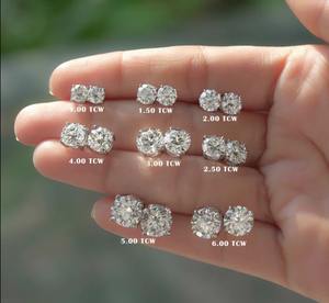 Pendientes de Lujo con Baño de Oro de 14K y Diamante de Laboratorio de 1CT, Estilo Vintage, Certificado IGI, para Bodas, Fiestas o Regalos - Product Image 5