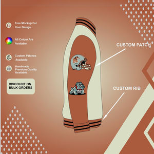 Venta al por mayor de chaquetas universitarias teñidas lisas con bordado personalizado, chaqueta acolchada unisex, perfecta para equipos, clubes y ropa universitaria - Product Image 5