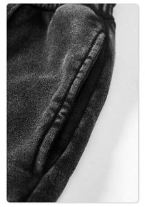 Short double taille vintage surdimensionné pour homme, délavé à l'acide Streetwear, jogging à séchage rapide avec logo personnalisé en strass, design taille haute - Product Image 5