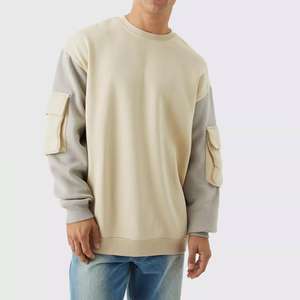 Moda al por mayor hombres en blanco de gran tamaño cuello redondo sudadera pulóver 100% algodón personalizado sudaderas con capucha y sudadera - Product Image 1