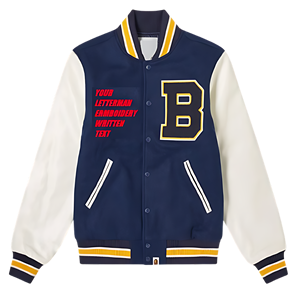 Veste universitaire unisexe personnalisée en polyester/coton, coupe-vent, respirante, poignets côtelés, fermeture à pression, col montant, logo en toile - Product Image 1