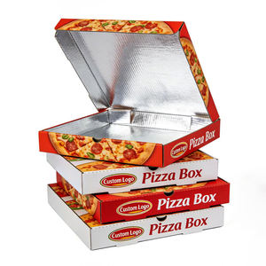 Emballage jetable personnalisé pour la livraison de pizzas, boîte <span class=keywords><strong>à</strong></span> pizza de 10 pouces, isolation en aluminium, boîte <span class=keywords><strong>à</strong></span> pizza en carton ondulé épaissi - Product Image 1