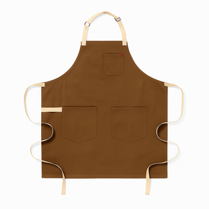 Delantal de Lona Marrón sin Mangas con 3 Bolsillos, Resistente, Lavable a Máquina, para Cocinar, Uso Diario, Tejido de Lona - Product Image 1