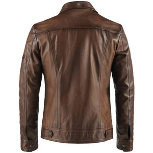 Chaqueta de Invierno Deportiva de Talla Grande para Hombre, Chaqueta de Motociclista de Cuero Sintético PU con Estampado Puff, Chaqueta Lisa Teñida para Hombre - Product Image 4