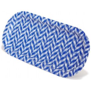 Bandeja de Metal ligero azul antideslizante Rectangular de 160x350mm Bandeja de servicio de madera MDF de diseño elegante para té y café - Product Image 4