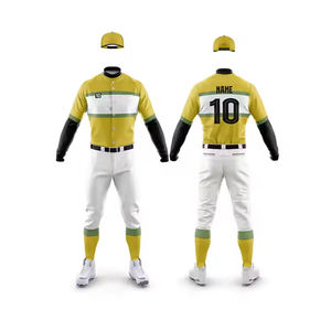 Uniforme de béisbol personalizado para hombre con nombre del equipo, número, impresión por sublimación, botón transpirable, Jersey y pantalones para ropa deportiva de torneo - Product Image 1