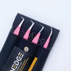 Las mejores pinzas profesionales para extensión de pestañas de acero inoxidable, curva de 90 grados, agarre perfecto, puntiagudas, volumen de 0,03mm, las pestañas nunca se deslizan - Product Image 5