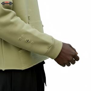 Sudadera con capucha de lana de algodón con forro liso desgastado para hombre de la mejor calidad, Top térmico de invierno hecho en Pakistán - Product Image 3