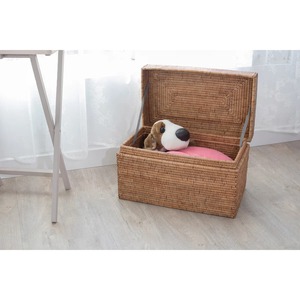 Rattan <b>basket</b> <b>with</b> opening <b>lid</b> Handmade Storage <b>Basket</b> Wholesale eco-friendly Made in Viet Nam - Product Image 6