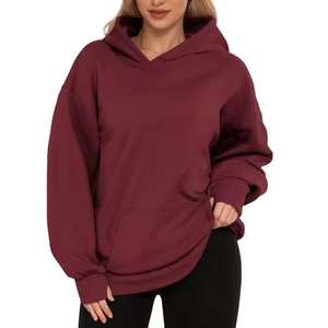 Sudadera con capucha de alta calidad para mujer, sudadera holgada de lana con hombros caídos, ropa de calle de gran tamaño, sudaderas con capucha a prueba de viento, transpirables - Product Image 2