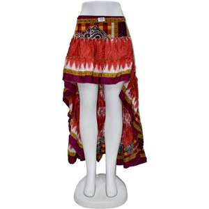 <b>Skirts</b> Updown Recycle Indian Silk Printed Bohemian Outfit for Summer 100% <b>Reversible</b> Breathable Natural Waistline - Product Image 2