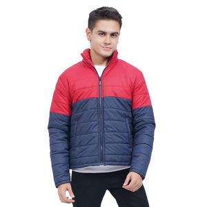 Chaqueta Acolchada de Lona para Hombre, Diseño en Contraste de Color, OEM 2025, Impermeable, Resistente al Viento, 100% Poliéster, con Cierre, para Invierno y Actividades al Aire Libre - Product Image 1