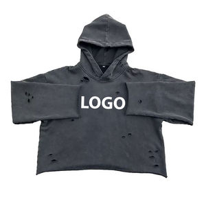 Sudaderas con capucha desgastadas para hombre de la mejor calidad, 100% básicos de algodón, nuevo diseño elegante para la temporada de invierno, cuello con capucha de patrón sólido - Product Image 3
