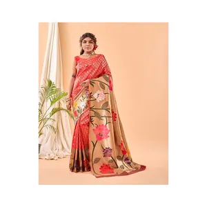 인도 트렌드 아름답게 순수한 Paithani 실크 다채로운 사리 축제 착용 인도 제조 업체