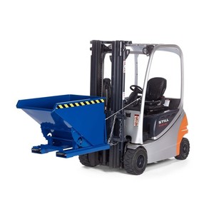Contenitore ribaltabile in acciaio, con meccanismo di rotolamento, volume di 300 litri, blu - Product Image 2