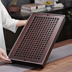 Elegante bandeja de servicio de madera de Color Chocolate para aperitivos y té elegante bandeja hecha a mano para cocina mesa de comedor y uso de decoración del hogar - Product Image 2