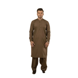 Traje Salwar Kameez Tradicional Semiformal para Hombre, Kurta de Uso Diario, Largo hasta el Tobillo, Cuello Alto, Antiencogimiento, con Diseño Mehandi - Product Image 1