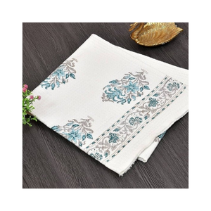 Paño de Cocina Boho Rústico con Líneas a Cuadros Verde Oscuro, 18x30 Pulgadas, 460GSM, 100% Algodón, Bordado con Cresta de Golf, Alta Absorción, Ecológico - Product Image 2