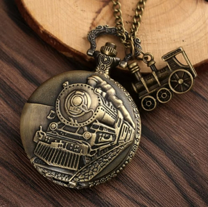 Reloj de Bolsillo de Cuarzo con Tema de Tren de Bronce Vintage, Caja de 47 mm, Esfera con Mini Locomotora 3D, Collar con Colgante, Regalo Antiguo para Hombres y Niños - Product Image 5