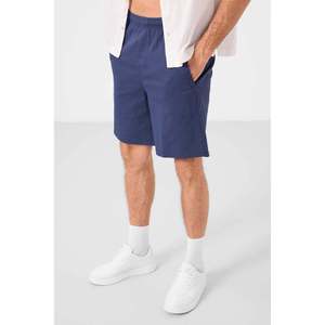 TOMMYLIFE Short chino tissé léger et flexible pour homme - Vêtement d'été décontracté et confortable en bleu marine et gris - Product Image 6