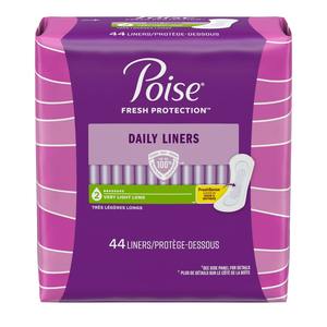 Poise Daily Incontinencia Panty Liners, 2 gotas de absorción muy ligera, largo, 44 unidades - Product Image 6