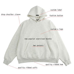 Sweat-shirt à capuche unisexe surdimensionné de haute qualité, impression en relief personnalisée, logo personnalisé, pull pour homme - Product Image 5