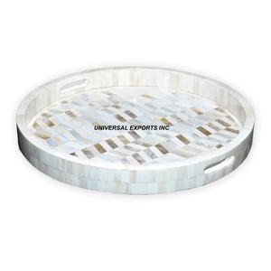 Plateau de chocolat en nacre finie naturelle Plateau de service design en forme de rectangle Plateau de service en bois élégant et classique - Product Image 3