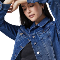 Veste en jean courte vintage respirante pour femmes, coupe régulière, décontractée, lavée, avec crop top et fourrure, fabricant OEM ODM