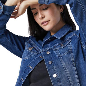 Chaqueta Vaquera Corta para Mujer, Estilo Vintage, Transpirable, Lavada, con Top Corto y Peluche, Fabricante OEM ODM - Product Image 6