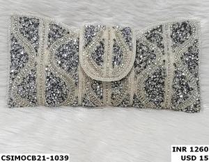 Bolso de mano artesanal con bordado de cuentas de piedra de cristal de diseñador, bolsos sofisticados para ocasiones especiales, eventos - Product Image 4