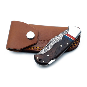 Navaja de Bolsillo Plegable de Acero de Damasco Hecha a Mano, Alta Dureza, con Bloqueo Trasero, para Campamento, Supervivencia, Caza, Pesca y Frutas - Product Image 3