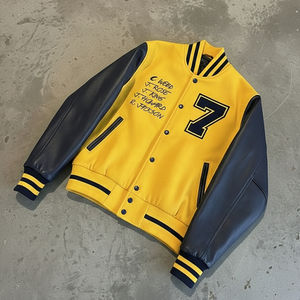 Chaqueta Universitaria de Lana de Lujo Personalizada, Letras y Logotipo Bordados, Manga de Gamuza, Chaqueta Universitaria con Letras, Chaquetas Universitarias - Product Image 1