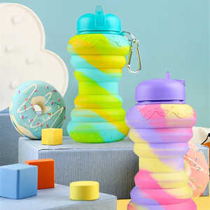 Botella de Agua Plegable de Silicona de 600 ml, Diseño de Hamburguesa - Product Image 2