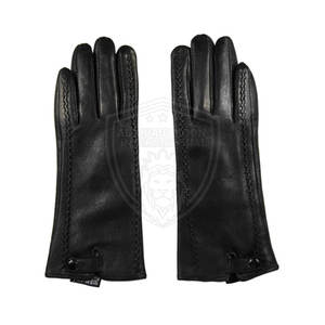 Guantes de cuero de vaca con ajuste seguro y forro polar cálido en el interior Guantes de cuero suave con acabado limpio para el invierno - Product Image 3