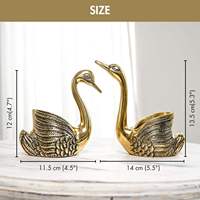 Paire de cygnes en métal doré pour la chance et l'amour, porte-bougie et objet de décoration pour la maison, le salon, le bureau, lot de 2 pour la décoration intérieure