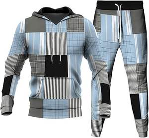 Haute qualité 100% coton hommes à la mode graphique 2 pièces vêtements de sport à manches longues Jogging survêtement hiver gros survêtements - Product Image 1