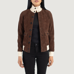 Chaqueta de Cuero para Mujer, Fabricada por OEM, para Invierno, con Forro Interior y Soporte para Marca Privada, Ropa Casual - Product Image 1