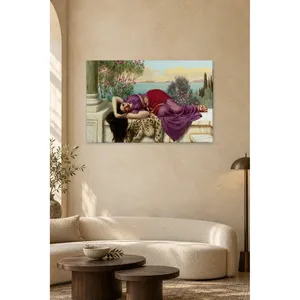 Fida Godward, femme reposeuse sur une terrasse en marbre, impression sur toile - Product Image 2