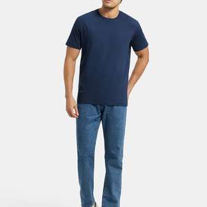 Camisetas de hombre con logotipo personalizado de secado rápido y ajustado de algodón casual de diseño liso con longitud de manga corta única - Product Image 4