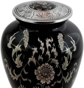 Urnes de cendres décoratives antiques pour le corps humain Urnes funéraires Boîte de rangement pour cendres Fleur Crémation Design Aluminium Belle - Product Image 4