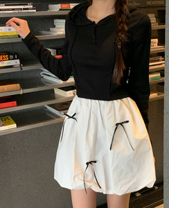 HOOR H0014 Sudadera Corta Ajustada de Manga Corta con Capucha para Mujer, Estilo Coreano, Talla Única, 5 Colores - Product Image 5