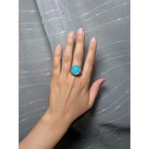 แหวนโอปอลทำมือแบบนาวาโฮและเงินสเตอร์ลิง ขนาด 9 ชุบทองคำสีกุหลาบ ประดับแบบ Bezel Setting ของขวัญทันสมัยและอินเทรนด์ - Product Image 5
