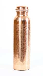 Bouteille d'eau artisanale en cuivre pur avec poignée martelée 1000 ml, couvercle écologique, grande capacité, pour usage domestique - Product Image 3