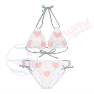 Venta caliente 100% Conjunto de bikini de algodón Traje de baño y ropa de playa Transpirable Los mejores estilos Características de realce sin costuras Diseño de patrón sólido - Product Image 5