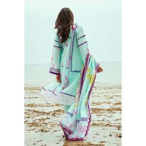 Traje de jardín verde sin costuras de 3 piezas para mujer con cuello cuadrado y estampado digital - Product Image 2