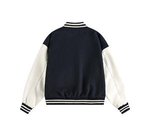 Chaqueta universitaria para hombre, chaqueta de costura bloqueada por color, abrigo clásico, informal, versátil, deportivo, chaqueta de béisbol universitaria para hombre - Product Image 4