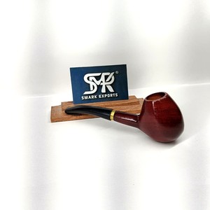 Elegante Pipa de Tabaco de Madera con Acabado Rojo, Tallo Negro Curvado, Diseño Artesanal, Reutilizable, Ecológica, Regalo para Fumadores - Product Image 6