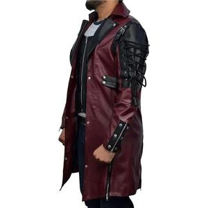 <b>Long</b> Leather <b>Jacket</b> <b>Men</b> Gothic Vintage PU Leather Trench Coats Fashion Moto Biker Outwear <b>Mens</b> Punk Style <b>Jackets</b> Man - Product Image 3