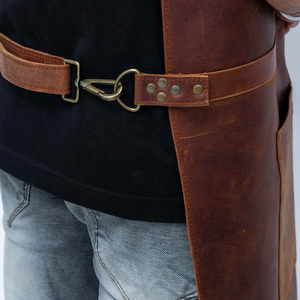 Tablier professionnel en cuir PU résistant, taille réglable pour hommes, pour la coiffure, la cuisine, qualité supérieure pour la cuisine - Product Image 5